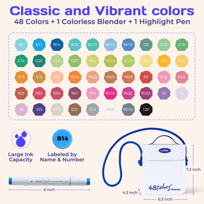 Alcohol Markers Set + Companion App, Dual Tip Art Markers Plus for Artists, Designers & Crafters - ChroMuse
